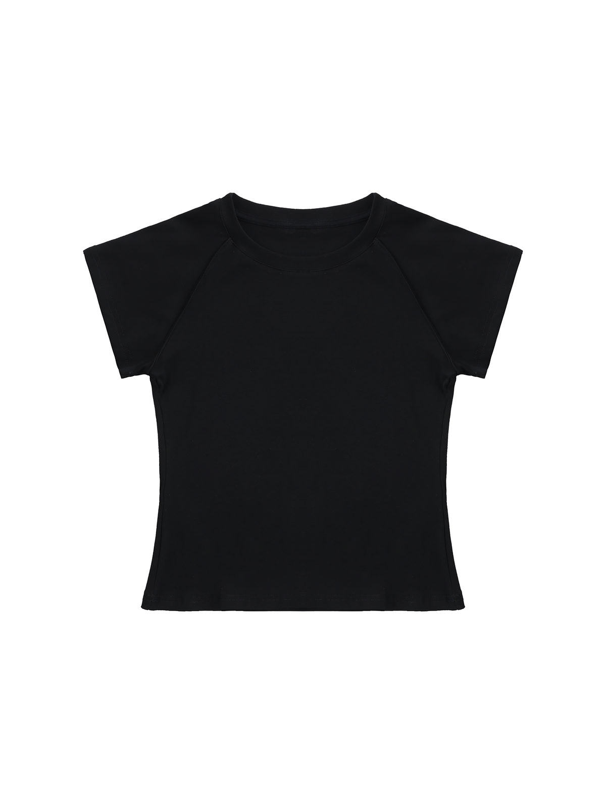 Solid Color Raglan Sleeve Crop Top