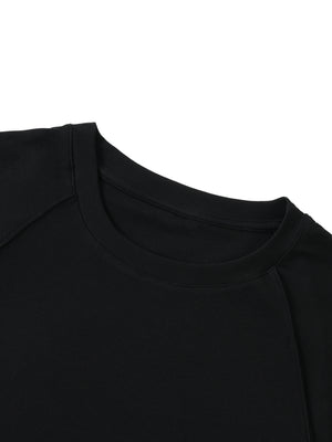 Solid Color Raglan Sleeve Crop Top
