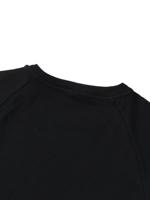 Solid Color Raglan Sleeve Crop Top