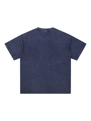 Snow Washed V-Neck Cotton T-Shirt