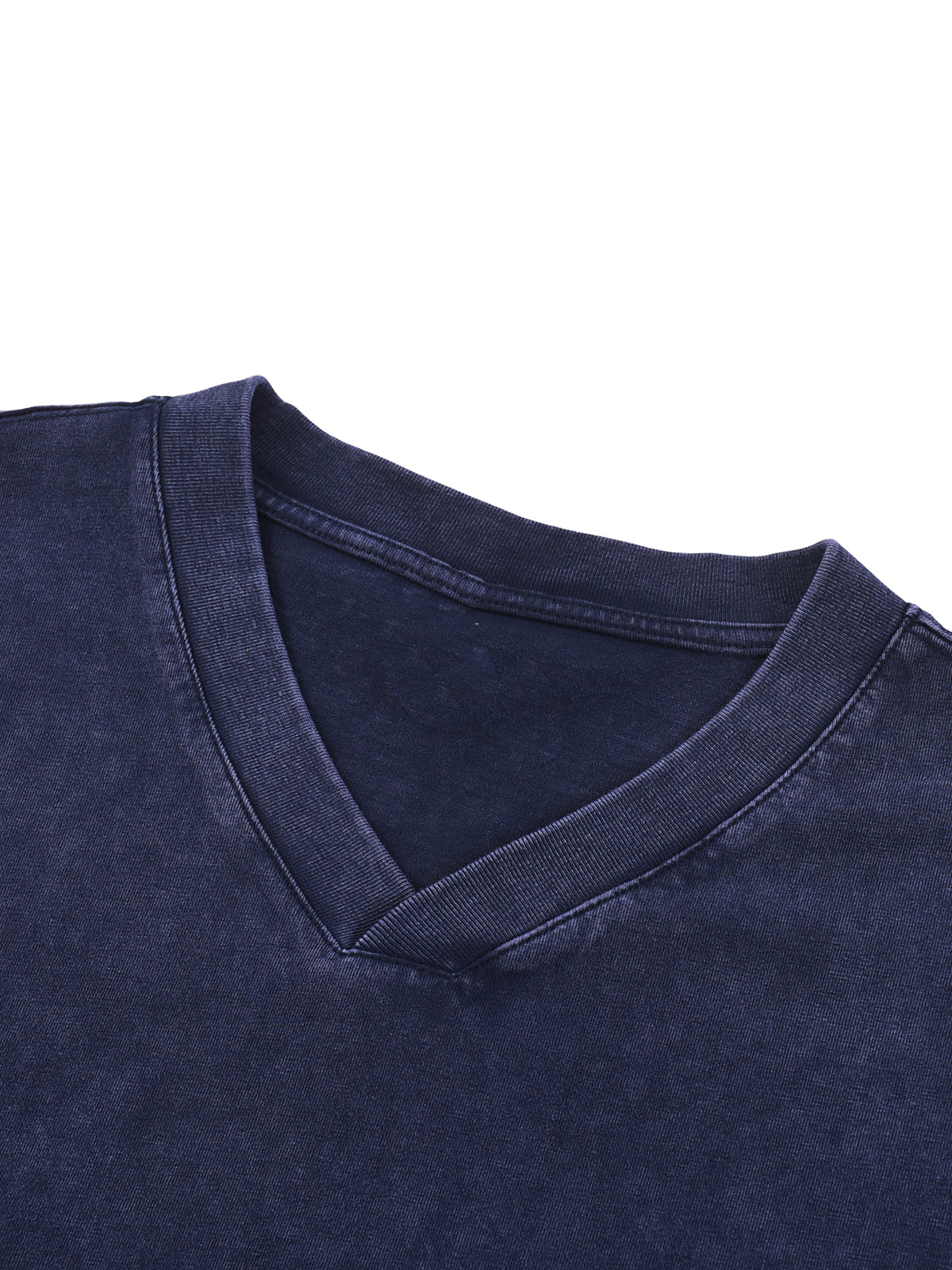 Snow Washed V-Neck Cotton T-Shirt