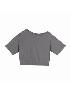 Asymmetric Shoulder Oversized Cotton T-Shirt