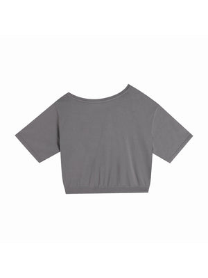 Asymmetric Shoulder Oversized Cotton T-Shirt