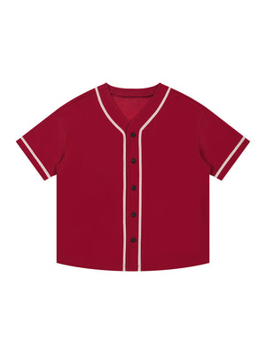 Contrast Piped Button-Up Jersey