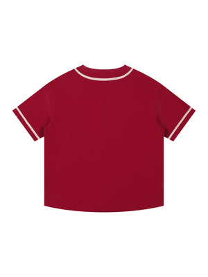 Contrast Piped Button-Up Jersey