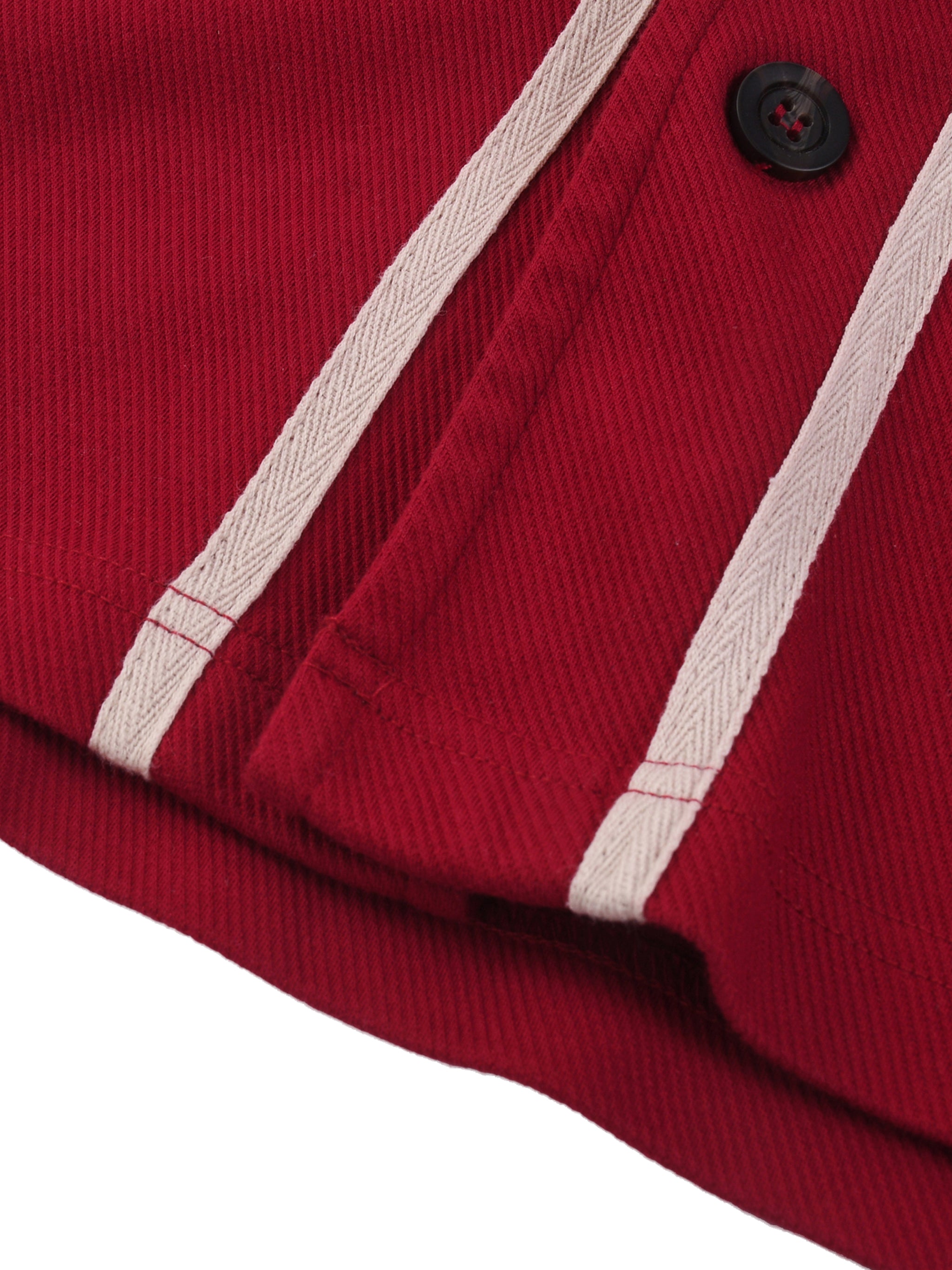 Contrast Piped Button-Up Jersey