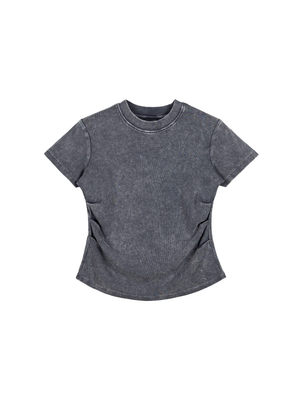 Vintage Washed Bodycon Cotton T-Shirt