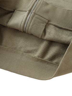 Drop-Shoulder Zip Up Hoodie