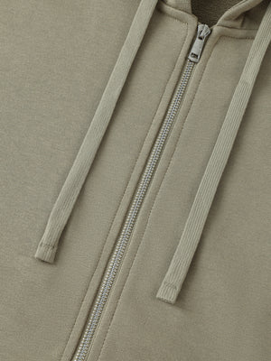 Drop-Shoulder Zip Up Hoodie