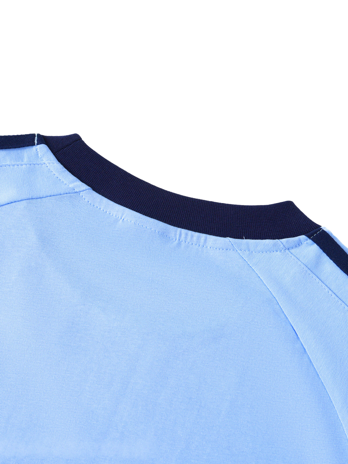 Contrast Tape Crewneck Cotton T-Shirt