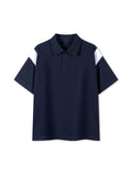 Contrast Panel Cotton Polo Shirt