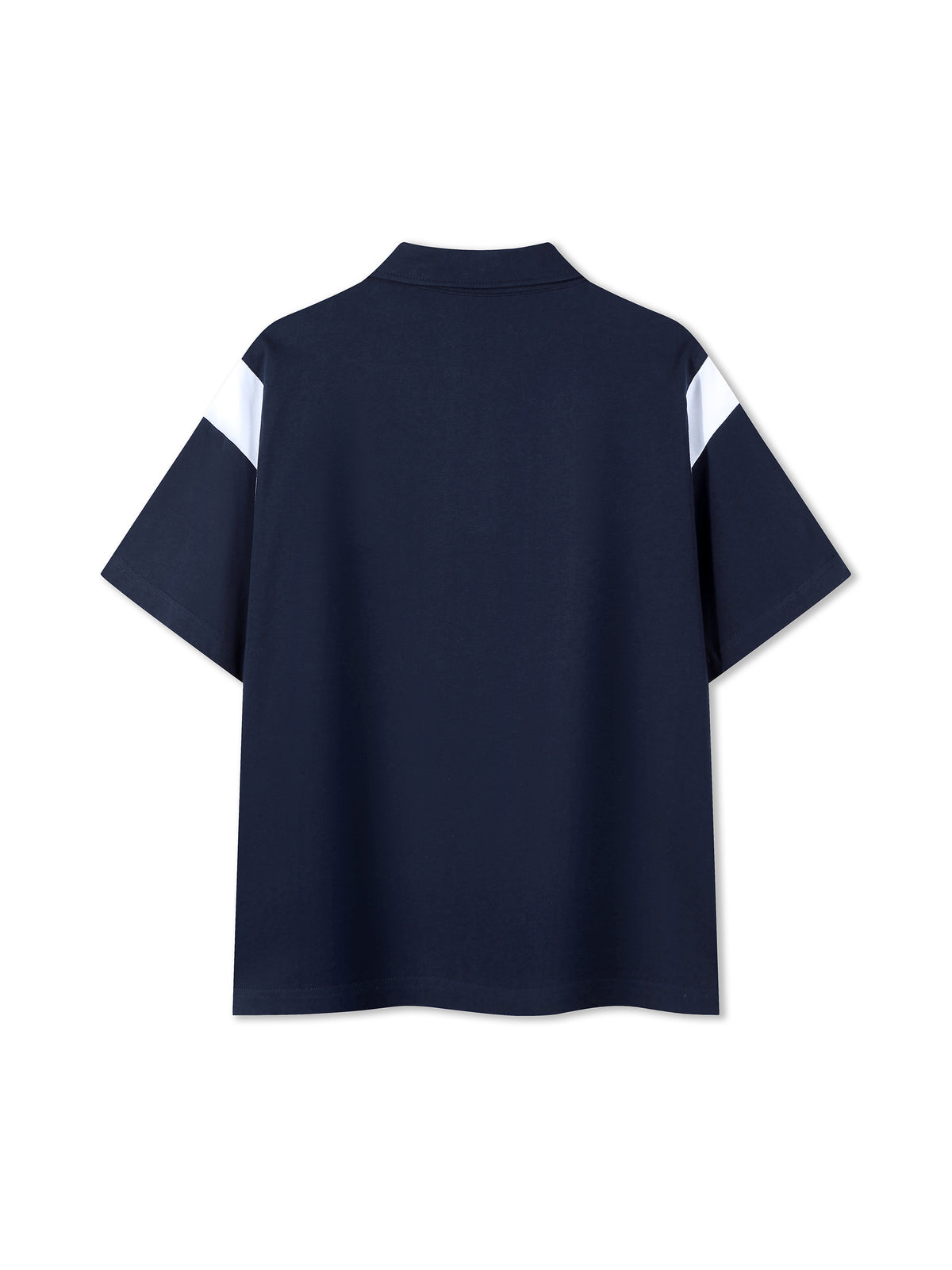 Contrast Panel Cotton Polo Shirt