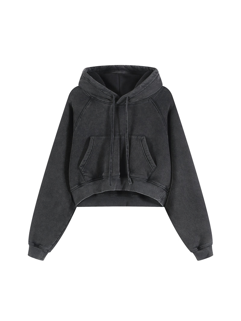 Snow Washed Cropped Hoodie