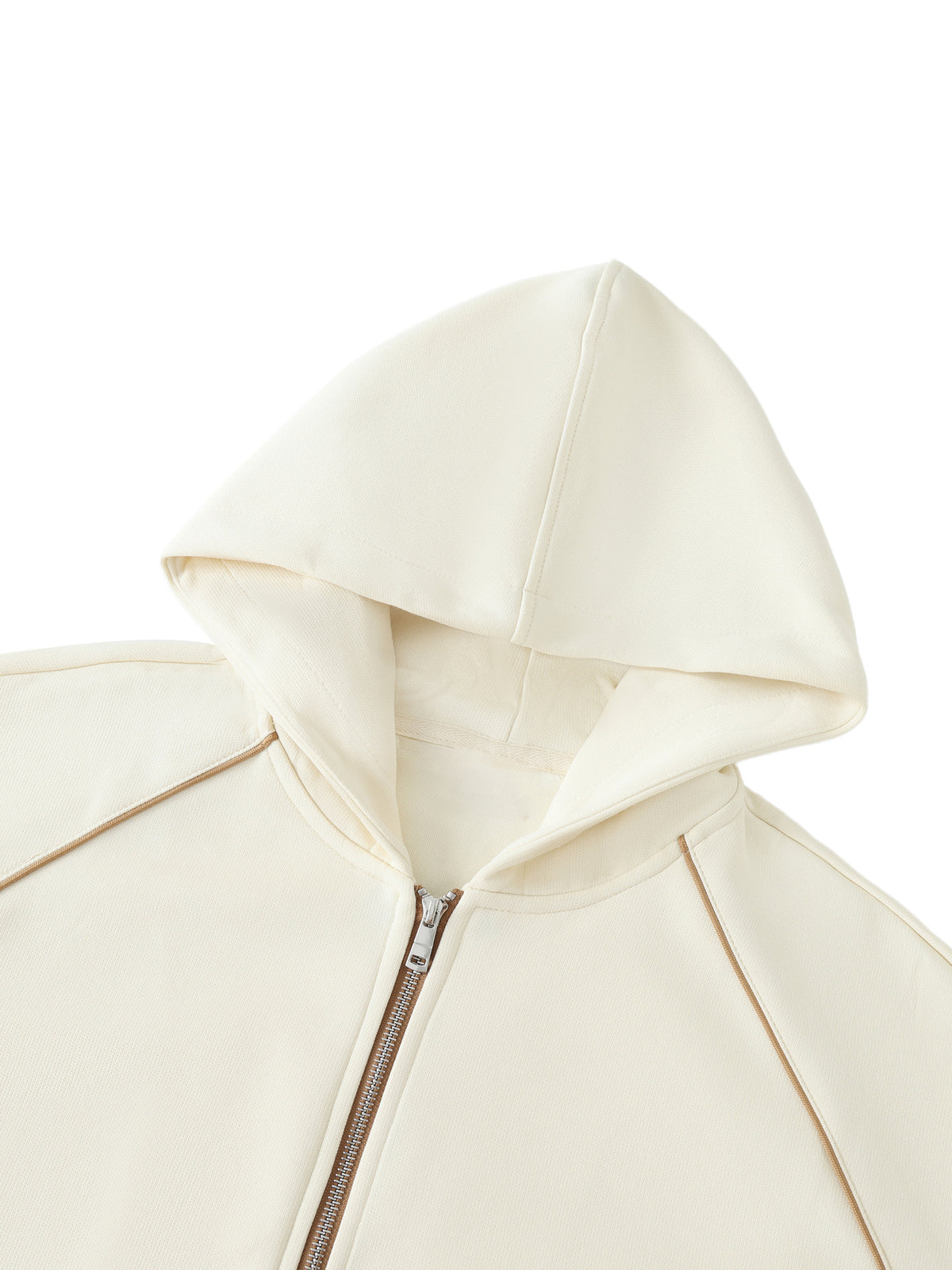 Striped Trim Zip-Up Hoodie