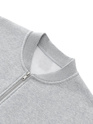 Essential Zip-Up Fleeced Varsity Jacket