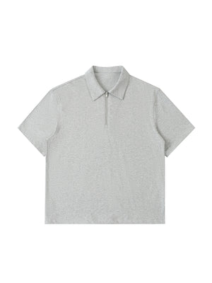 Half-Zip Cotton Polo Shirt