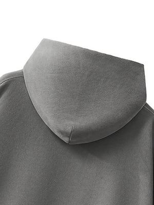 Frayed Enzyme Washed Fleece Hoodie