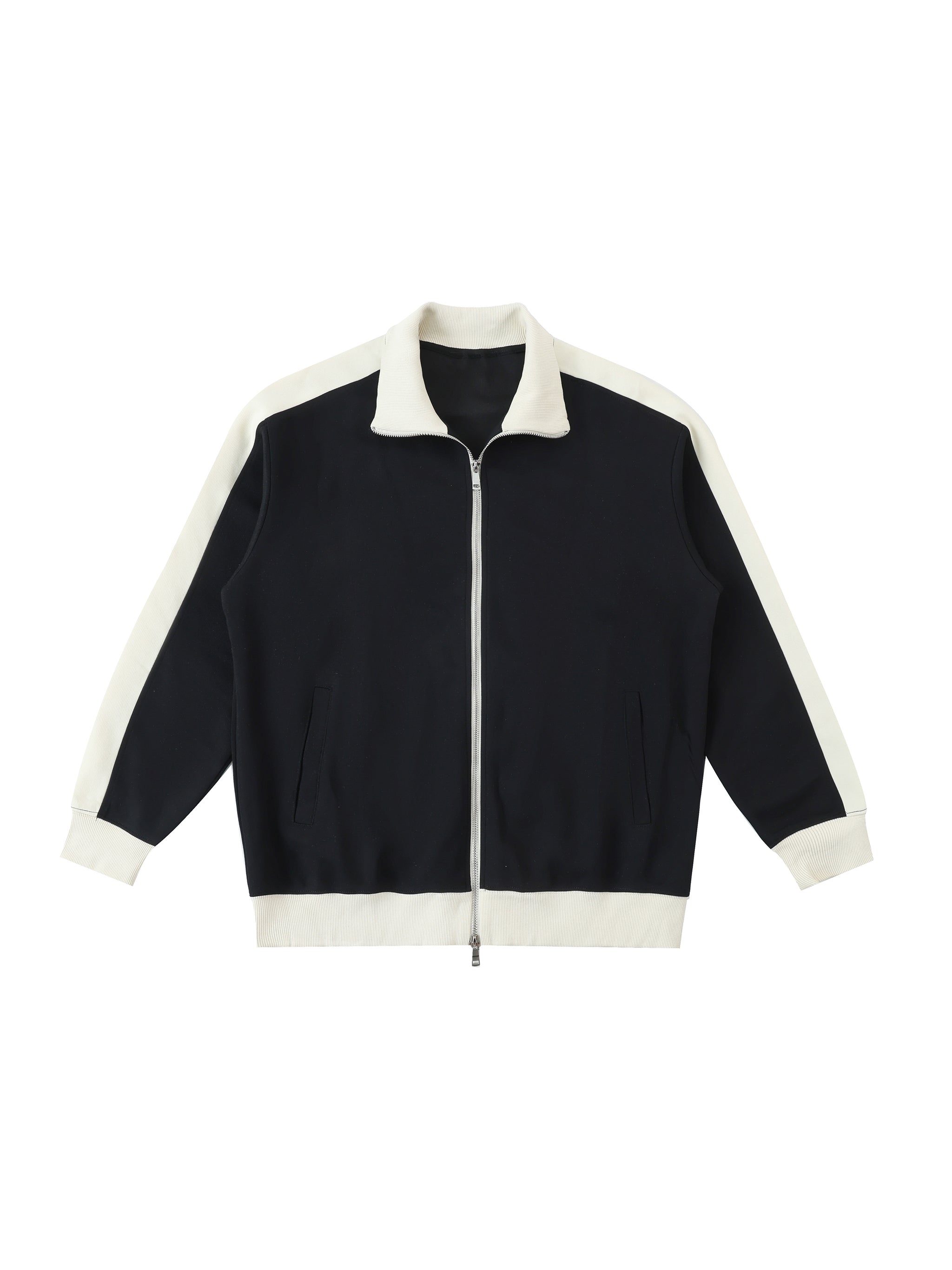 Contrast Trim Stand Collar Jacket