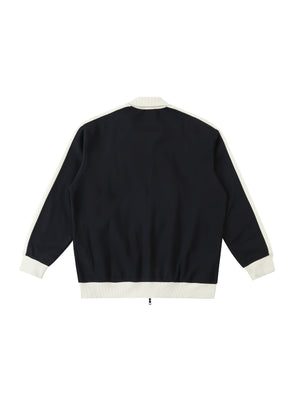 Contrast Trim Stand Collar Jacket