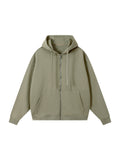 Drop-Shoulder Zip Up Hoodie