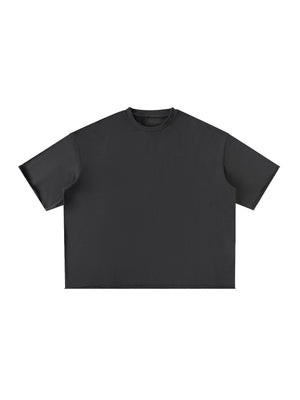 Washed Rolled Hem Half Sleeve T-Shirt