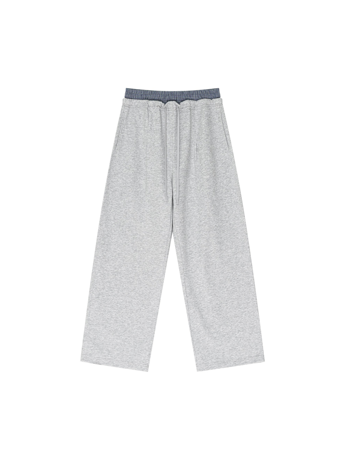 Plaid Contrast Waist Pants