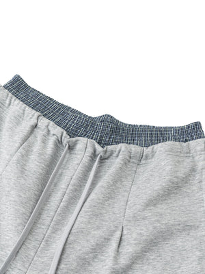 Plaid Contrast Waist Pants