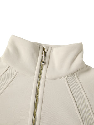 Cropped Half-Zip Sweatshirt