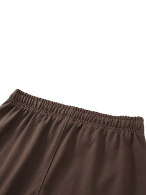 Solid Color Straight-Leg Sweatpants