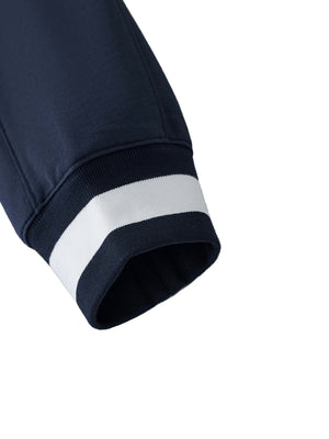 V-Neck Contrast Collar Boxy Sweatshirt