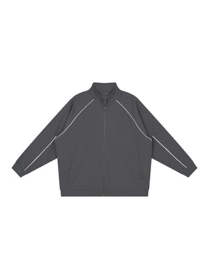Reflection Striped Raglan Sleeve  Jacket