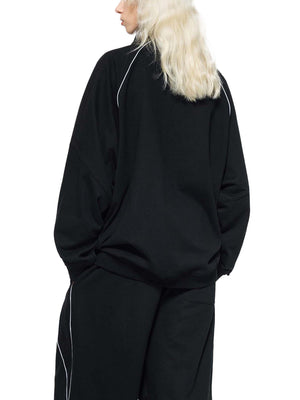 Reflection Striped Raglan Sleeve  Jacket