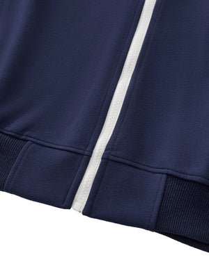 Contrast Side-Stripe Stand Collar  Jacket