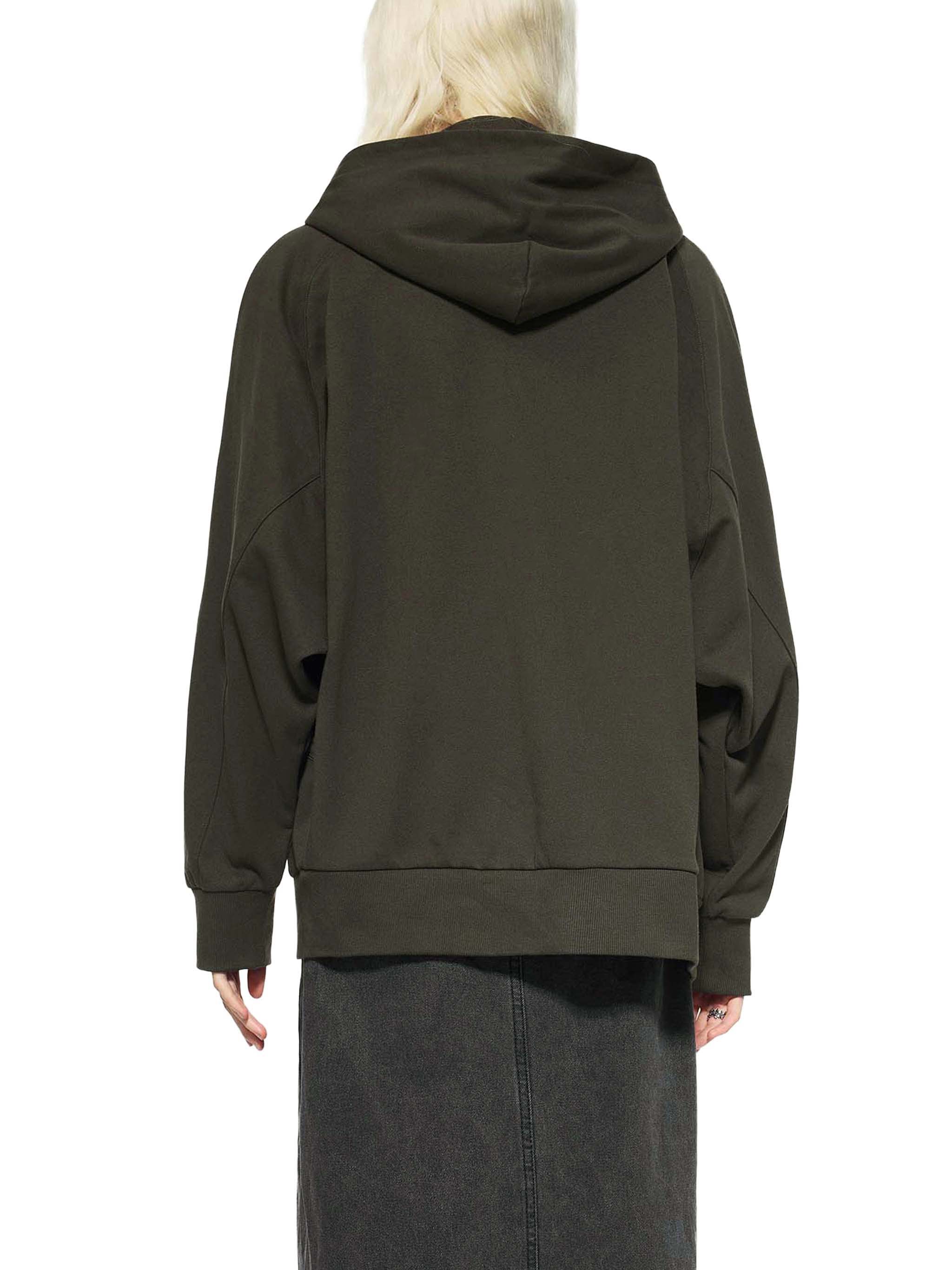 Dolman Sleeve Zip-Through Fleece  Hoodie
