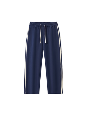 Contrast Side-Stripe Straight-Leg  Pants