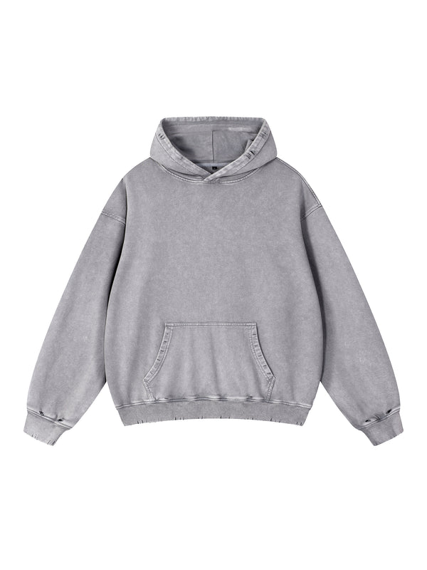 Snow Wash Hand-Frayed Heavyweight  Hoodie