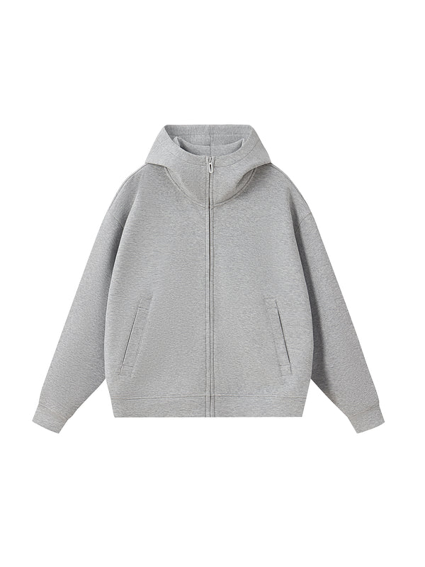 Essential Heavyweight High Neck  Zip-Up Hoodie