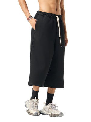 Relaxed Drawstring Three-quarter Sweatpants
