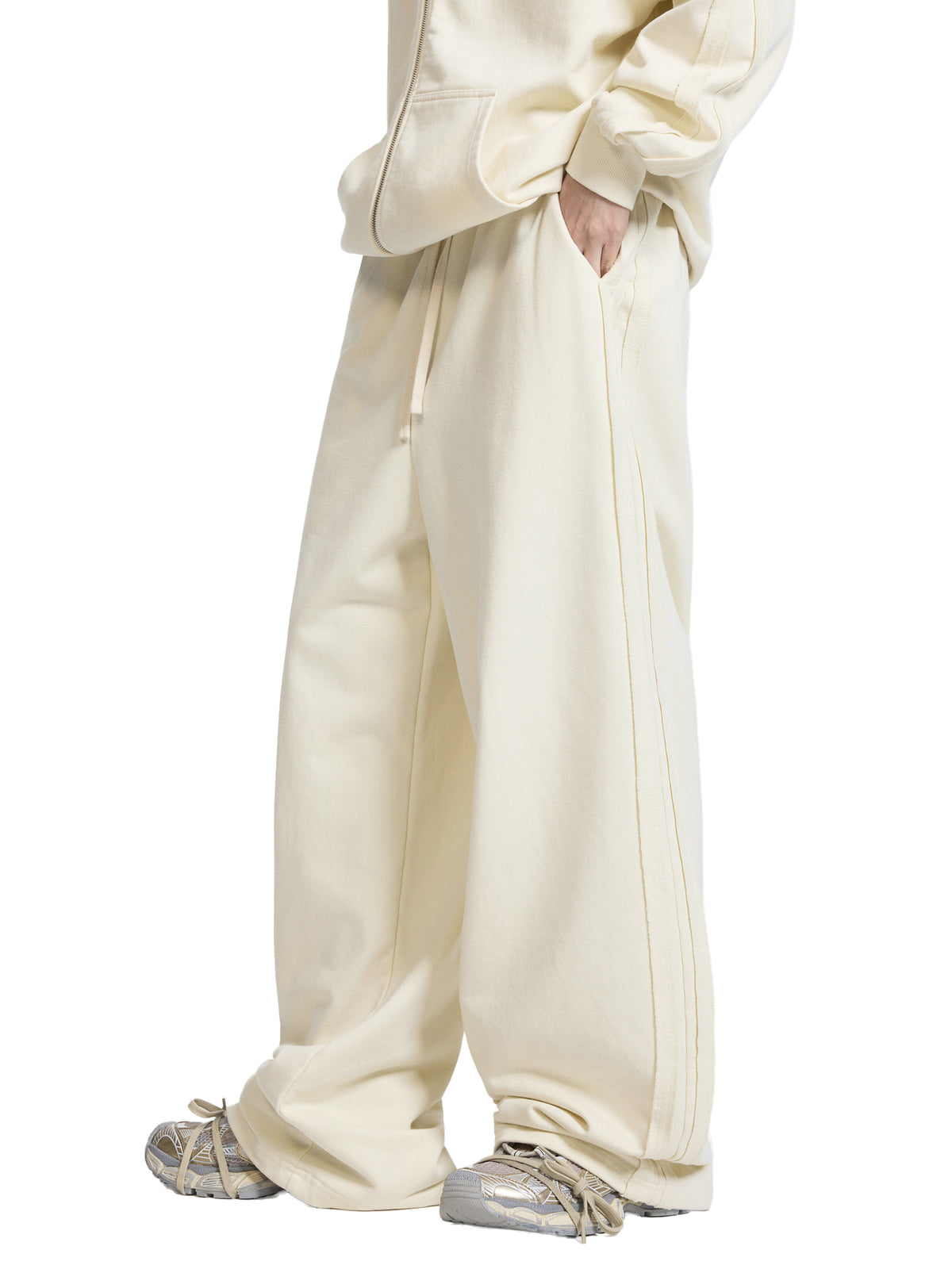 Contrast Tape Straight-Leg Sweatpants