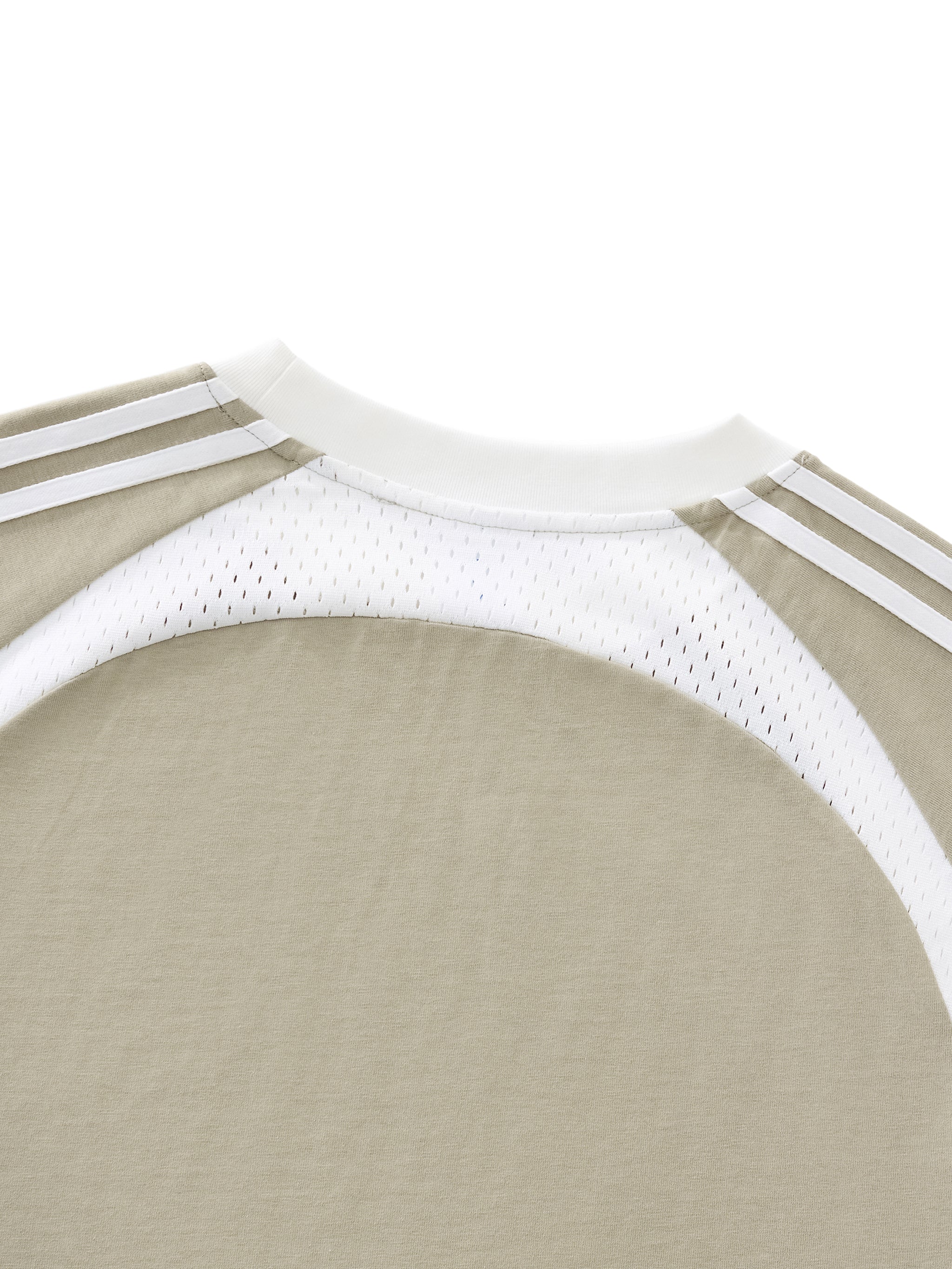 Contrast Stripes Panel Mesh T-shirt