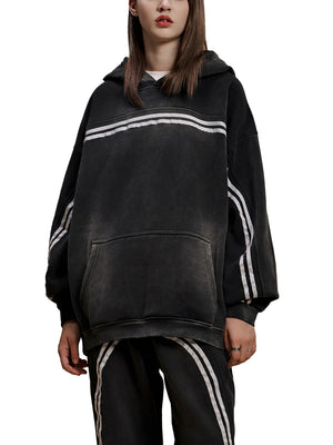 Sun Fade Contrast Tape Fleece Hoodie