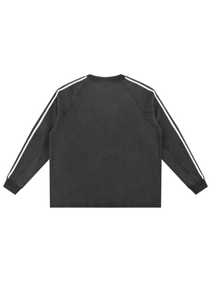 Snow Washed Contrast Tape Sweatshirt