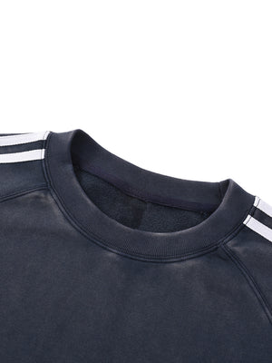Snow Washed Contrast Tape Sweatshirt