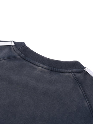 Snow Washed Contrast Tape Sweatshirt