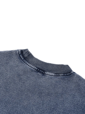 Snow Wash Oversized Crewneck Sweatshirt