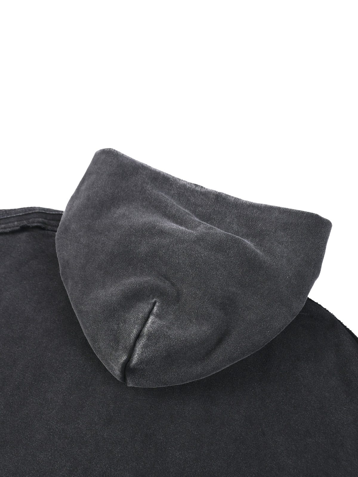 Snow Washed Tape Raw Edge Zip Hoodie
