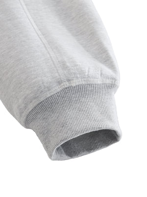 Contrast-Stitched Boxy Fleece Hoodie