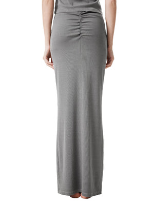Dyed Washed Drawstring Maxi Skirt