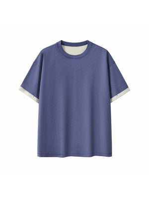 Contrast Cuff Cuffed T-Shirt