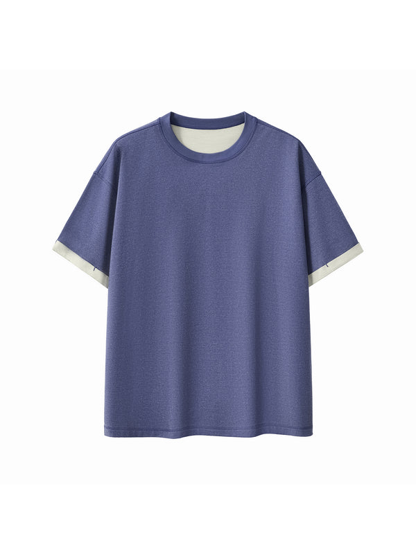 Contrast Cuff Cuffed T-Shirt